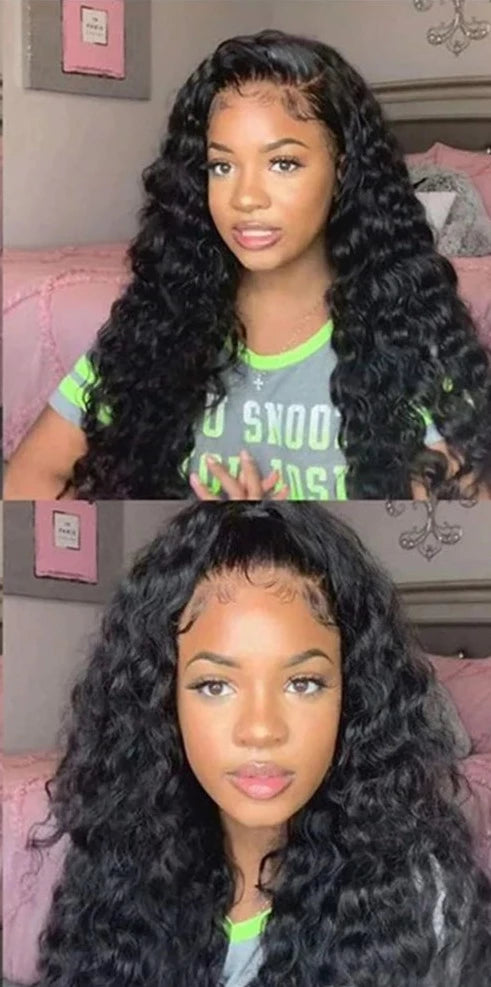 Loose Deep Wave Wig HD Lace Frontal Brazilian Pre-Plucked Wig 180 Density