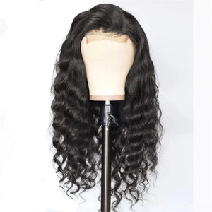 Loose Deep Wave Wig HD Lace Frontal Brazilian Pre-Plucked Wig 180 Density