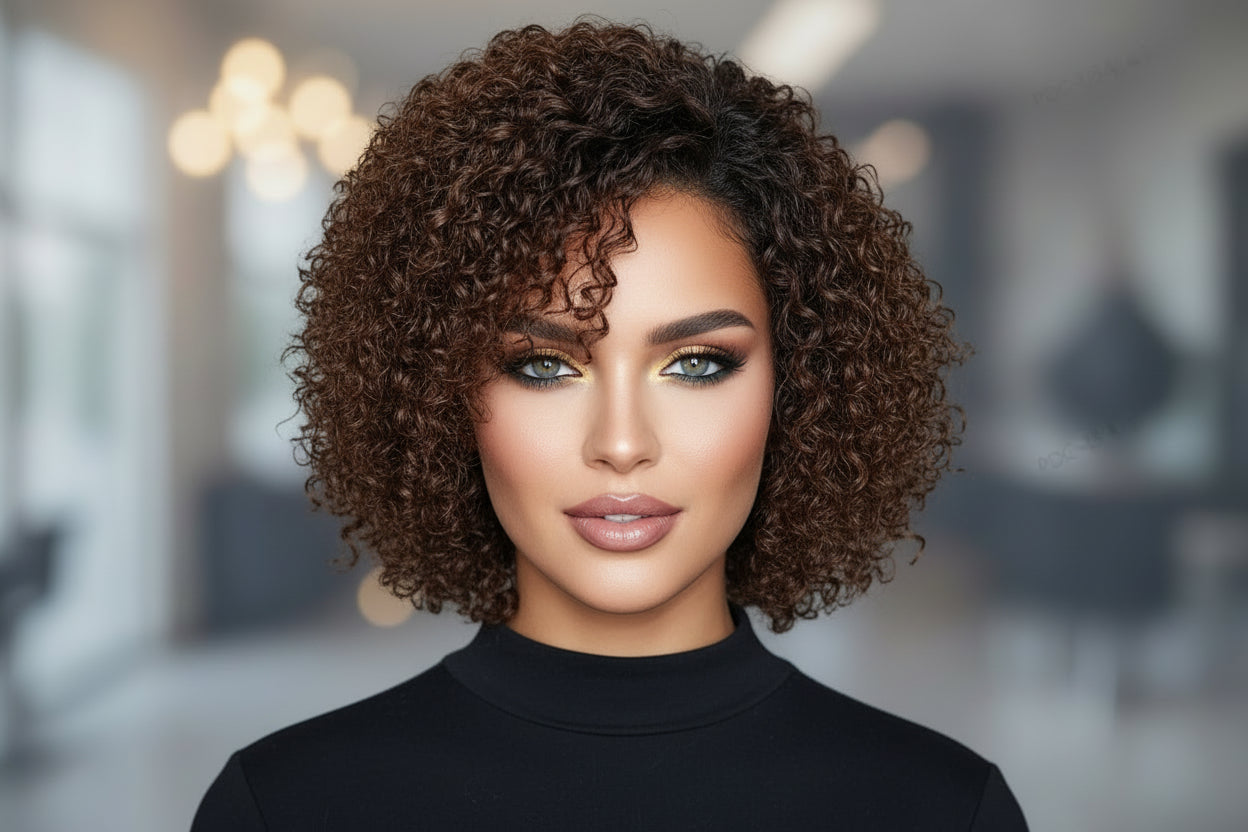 8" Trendy Short Curly Glueless Wig – Minimalist HD Lace | 100% Human Hair