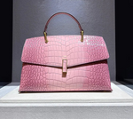 Load image into Gallery viewer, Shell-Shaped Crocodile Pattern Leather Bag – Luxe Texture, Bold Silhouette
