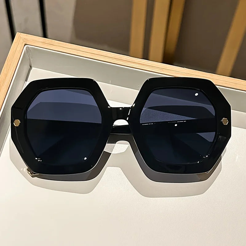 Oversized Hexagonal Sunglasses | Bold Geometric Frame | The PM Edit