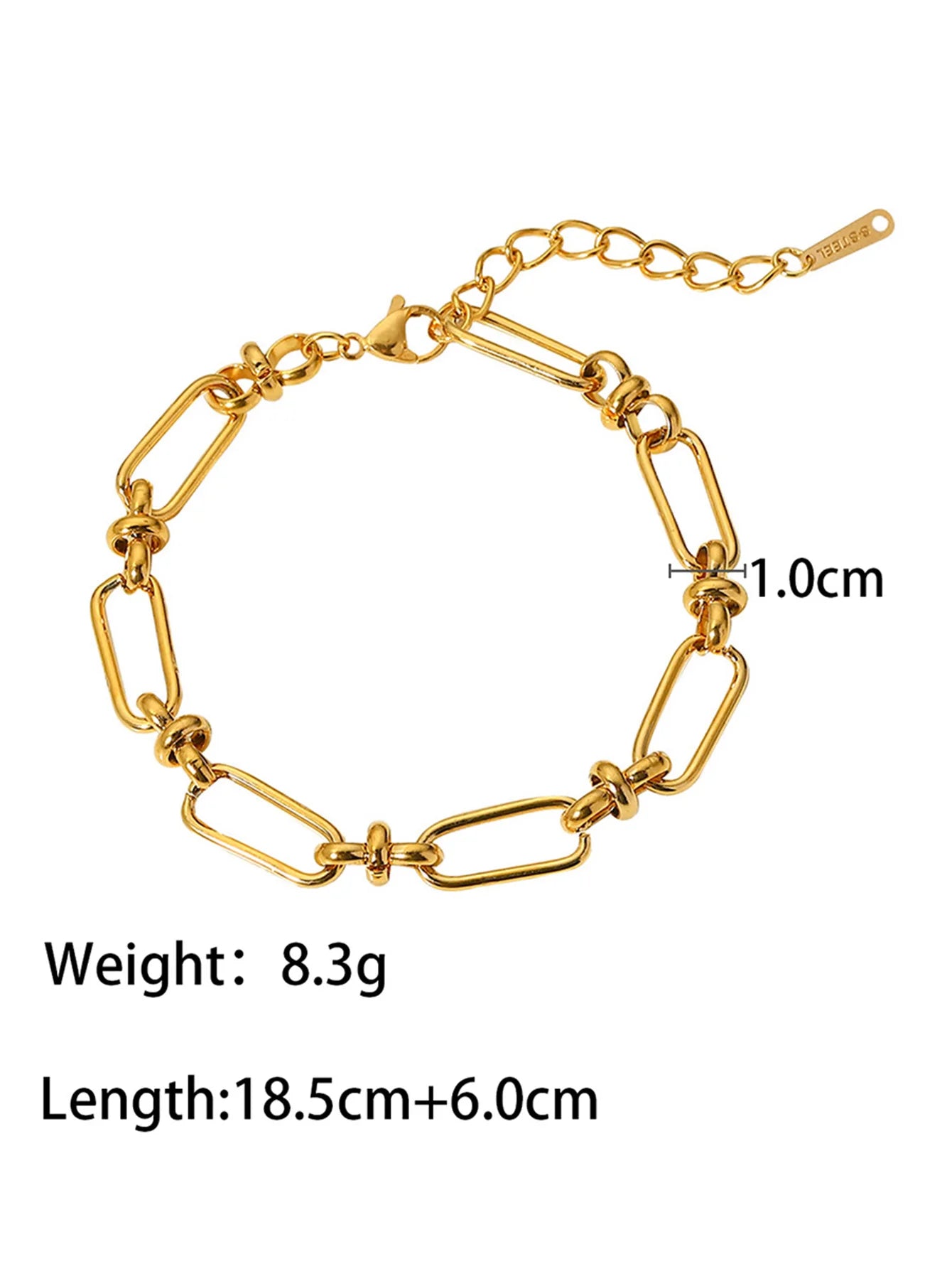U-Link Barrel Connector Chain Bracelet | 18K Gold | The PM Edit