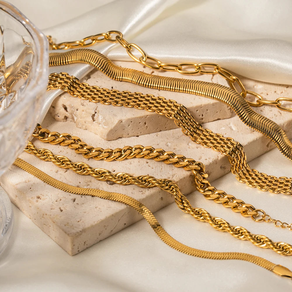 U-Link Barrel Connector Chain Bracelet | 18K Gold | The PM Edit