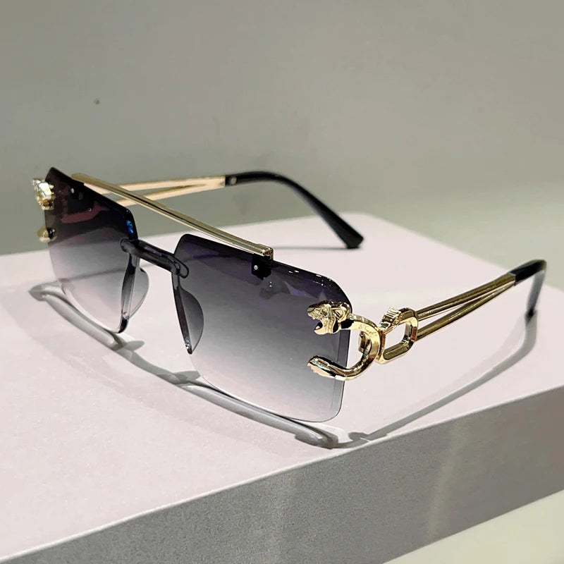 Rimless Square Sunglasses | Vintage Double Bridge