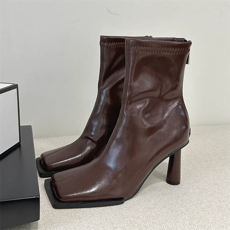 Square Toe Sock Ankle Boot - The PM Edit