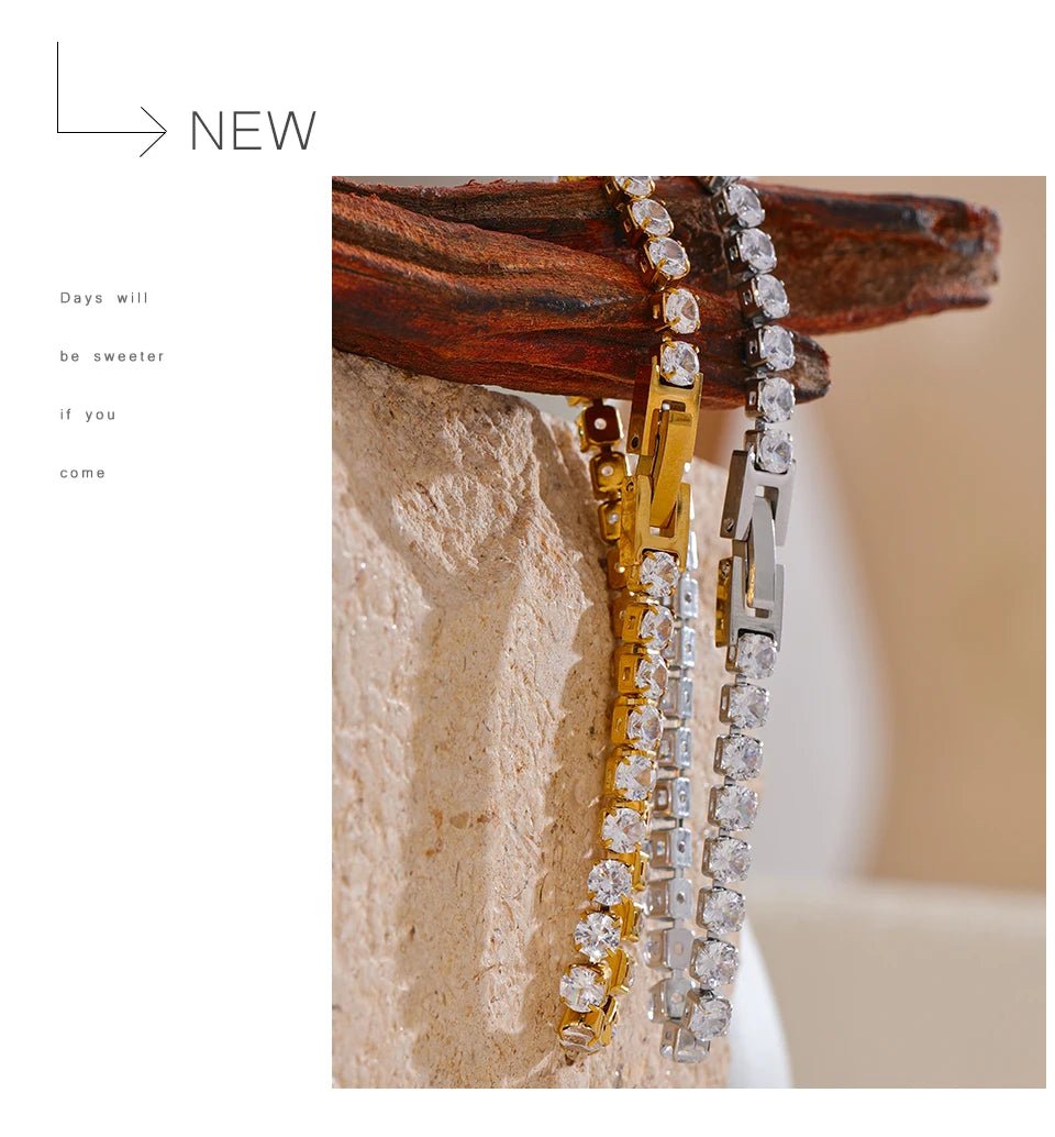 Crystal Tennis Bracelet | PVD Plated | Tarnish - Free & Waterproof - The PM Edit