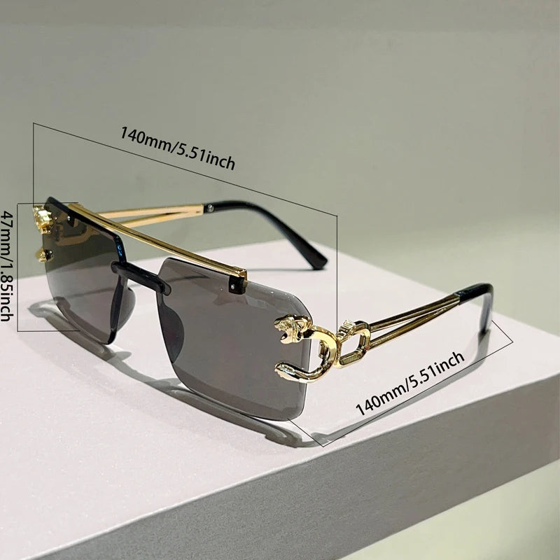Rimless Square Sunglasses | Vintage Double Bridge