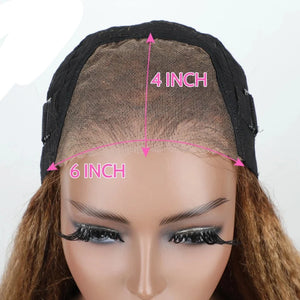 Wear Go Glueless Wig. Highlight 4/27 Brazilian Kinky Straight. 6x4 HD Lace Glueless Wig. Human Hair Ready To Wear Pre-Cut