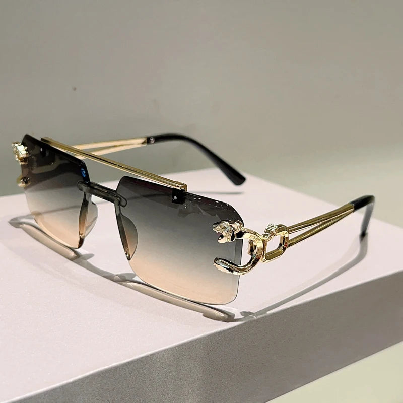 Rimless Square Sunglasses | Vintage Double Bridge