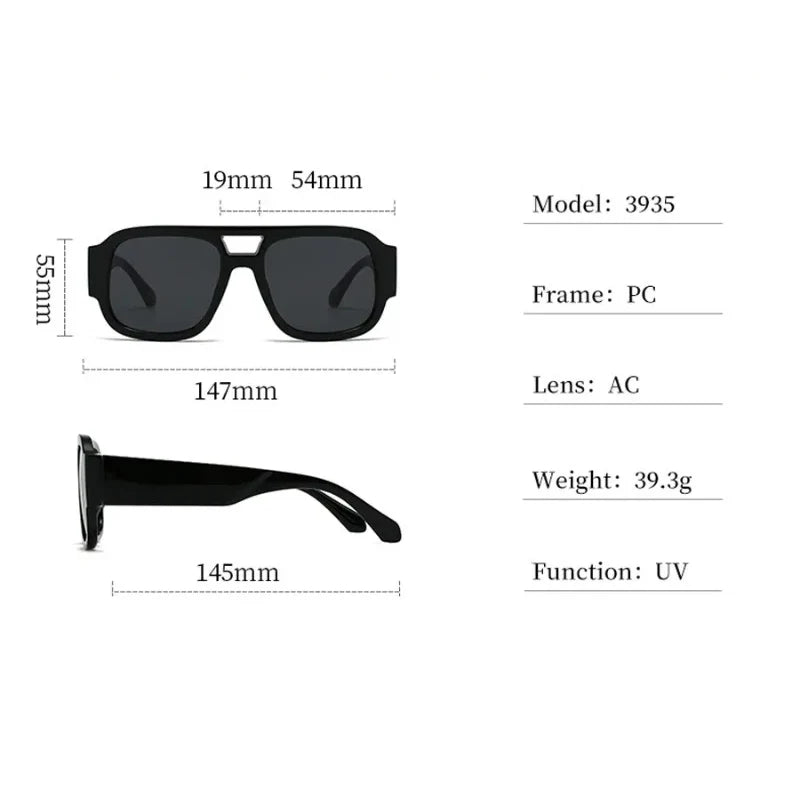 Oversized Double Bridge Aviator Sunglasses - The PM Edit