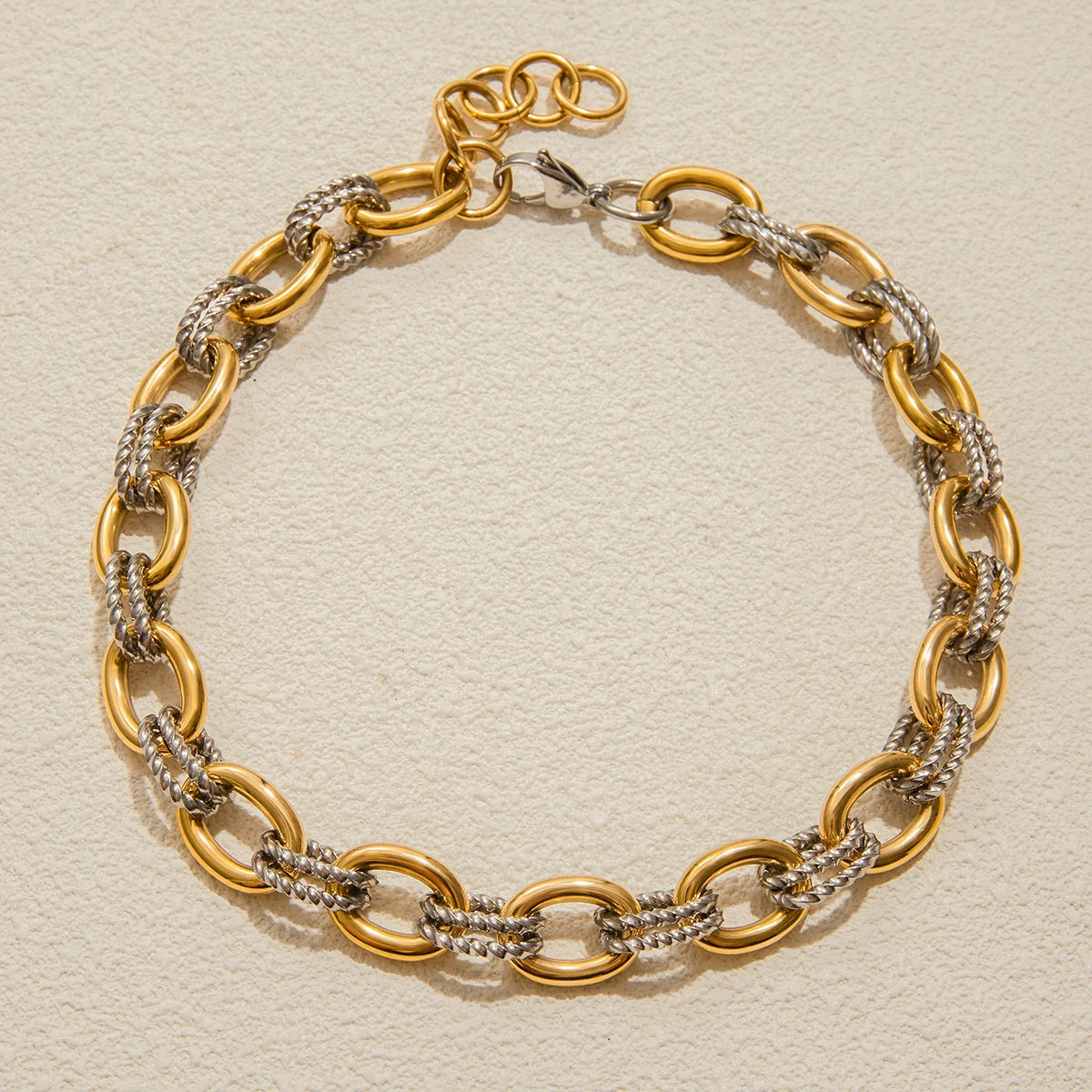Two-Tone Chunky Chain Necklace | Gold & Silver Rope Links | The PM Edit