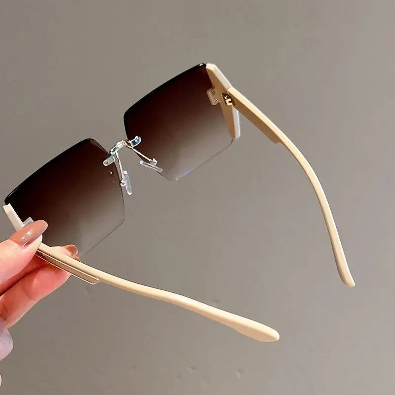 Square Frameless Retro Sunglasses – Bold, Lightweight Statement Shades