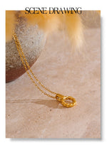 Load image into Gallery viewer, Twisted Rope Circle Pendant Necklace | 18K PVD Gold &amp; Silver Stainless Steel Jewelry
