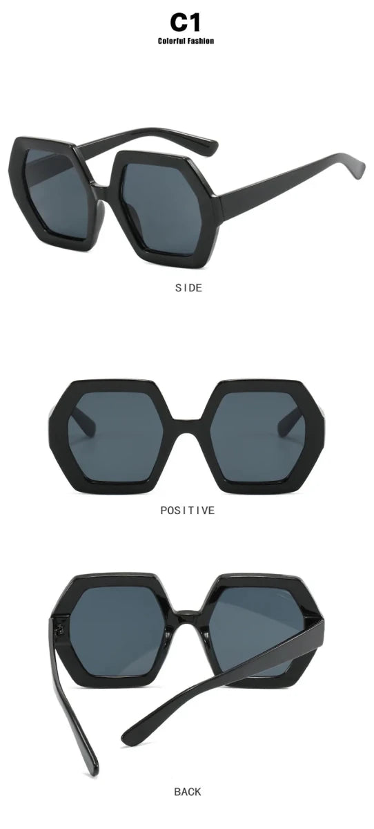 Oversized Hexagon Frame Sunglasses - The PM Edit