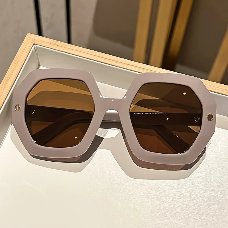 Oversized Hexagonal Sunglasses | Bold Geometric Frame | The PM Edit