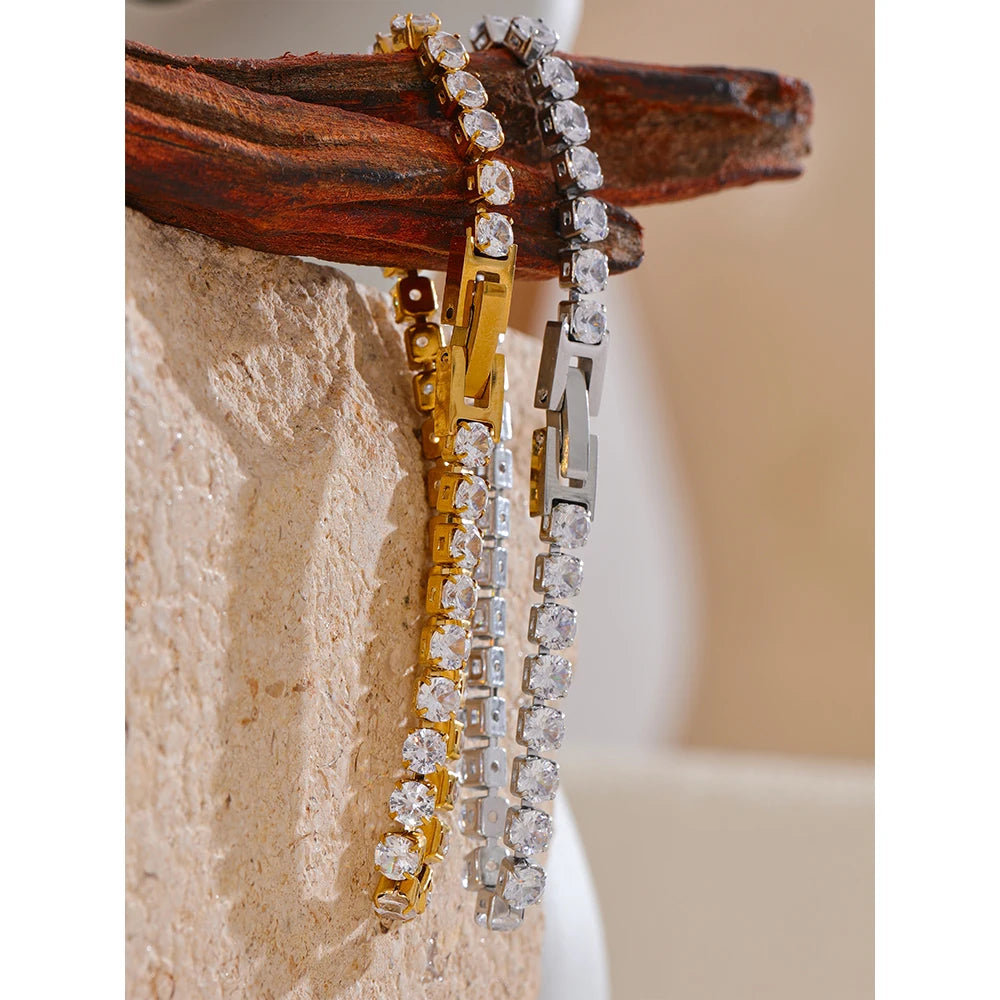 Crystal Tennis Bracelet | PVD Plated | Tarnish-Free & Waterproof