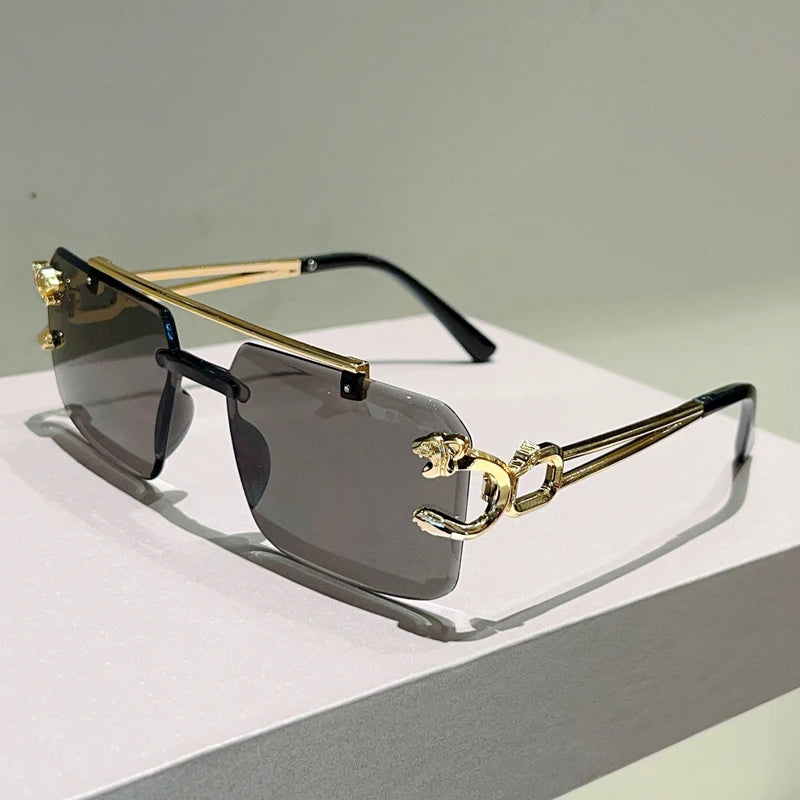 Rimless Square Sunglasses | Vintage Double Bridge