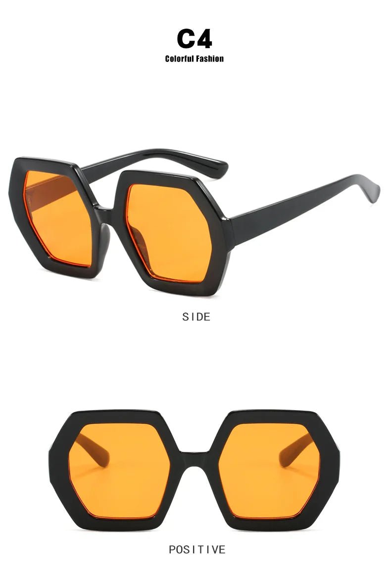 Oversized Hexagon Frame Sunglasses - The PM Edit
