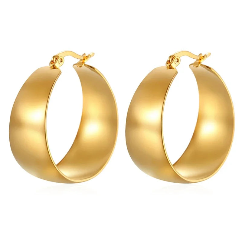 Gold-Plated Chunky Hoop Earrings – Bold, Everyday Luxury