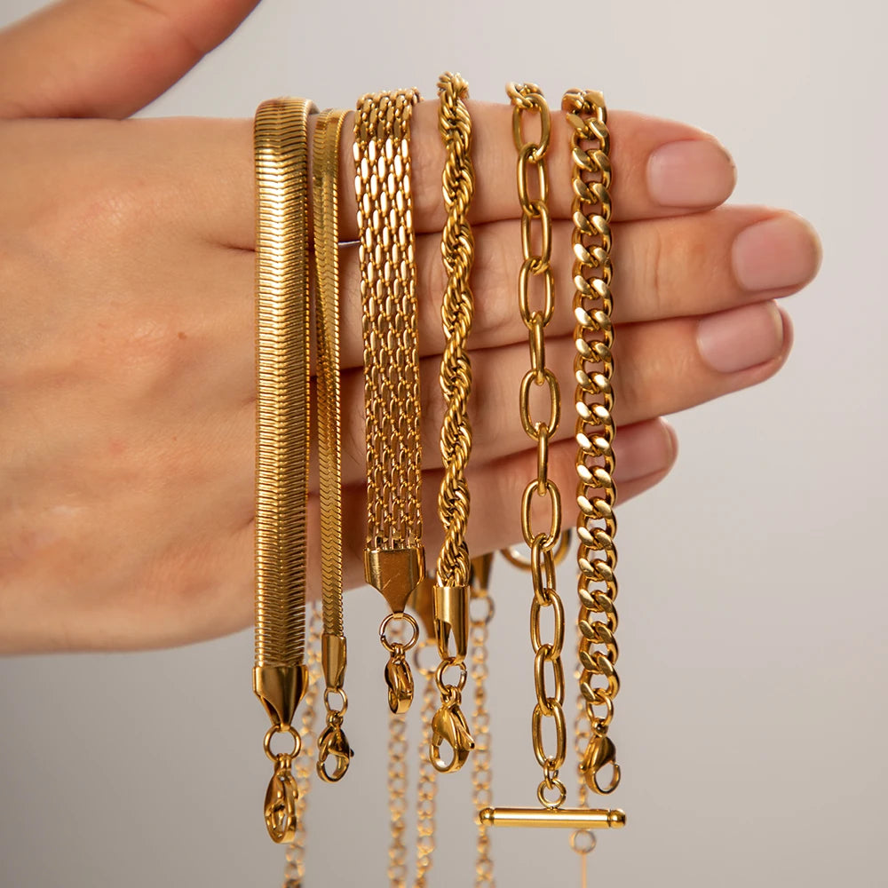 U-Link Barrel Connector Chain Bracelet | 18K Gold | The PM Edit