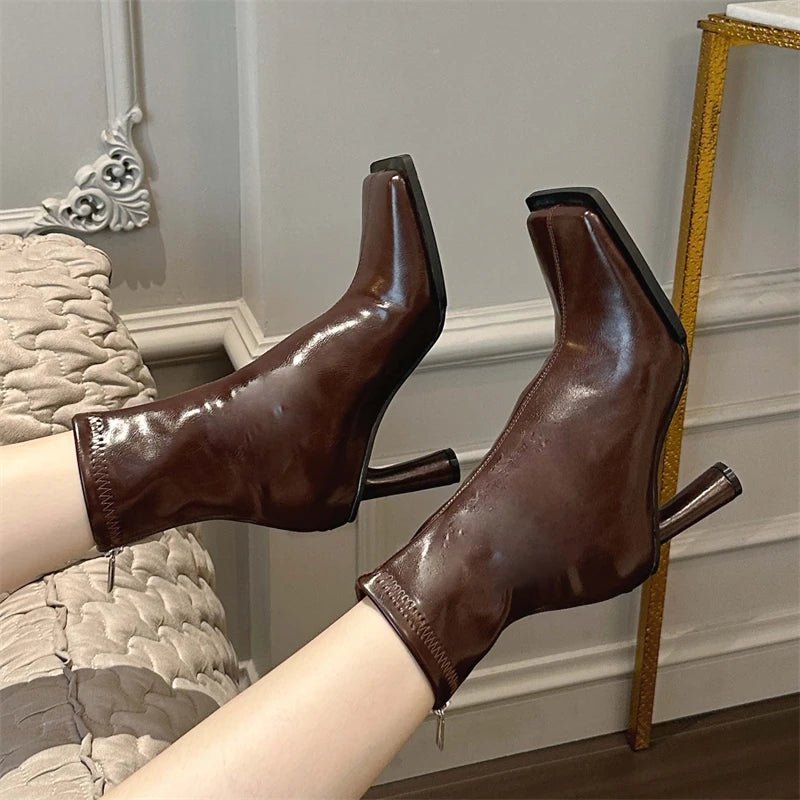 Square Toe Sock Ankle Boot - The PM Edit