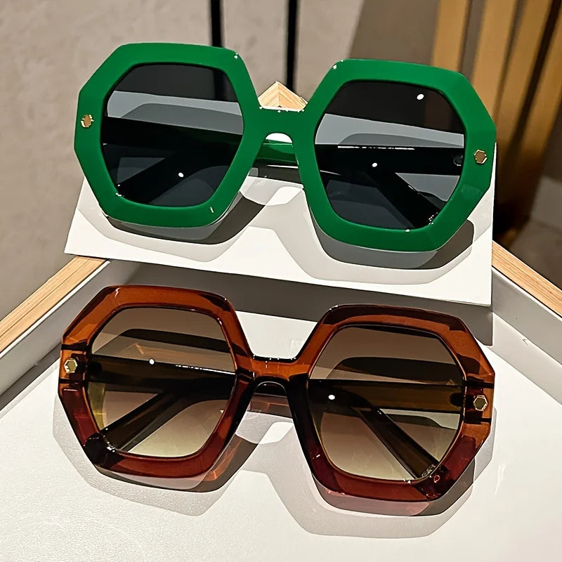 Oversized Hexagonal Sunglasses | Bold Geometric Frame | The PM Edit