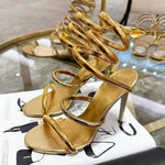 Load image into Gallery viewer, Ankle Strap Open-Toe Heels
