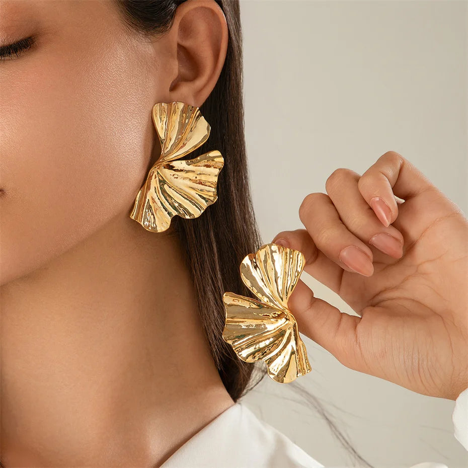 Maple Leaf Geometric Statement Earrings – Bold, Lightweight & Uniquely Chic