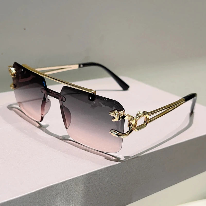 Rimless Square Sunglasses | Vintage Double Bridge