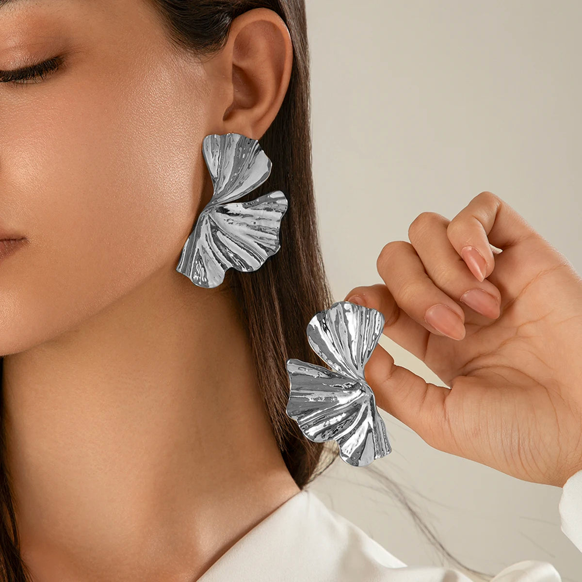 Maple Leaf Geometric Statement Earrings – Bold, Lightweight & Uniquely Chic