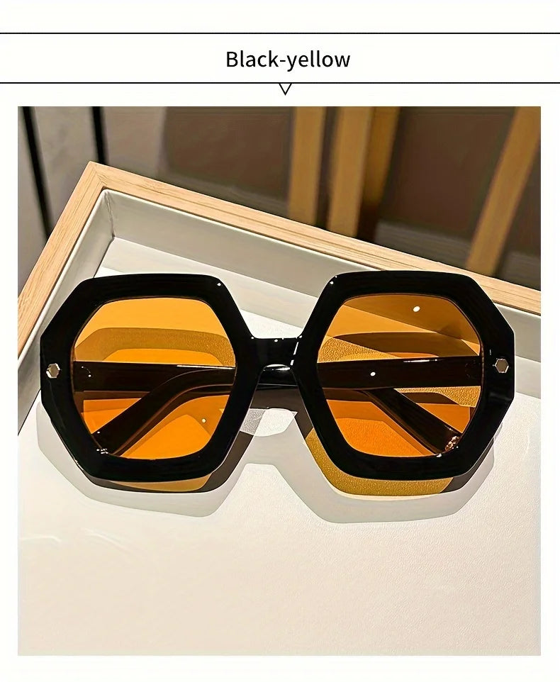 Oversized Hexagonal Sunglasses | Bold Geometric Frame | The PM Edit