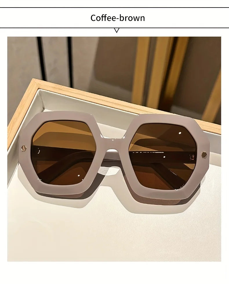 Oversized Hexagonal Sunglasses | Bold Geometric Frame | The PM Edit