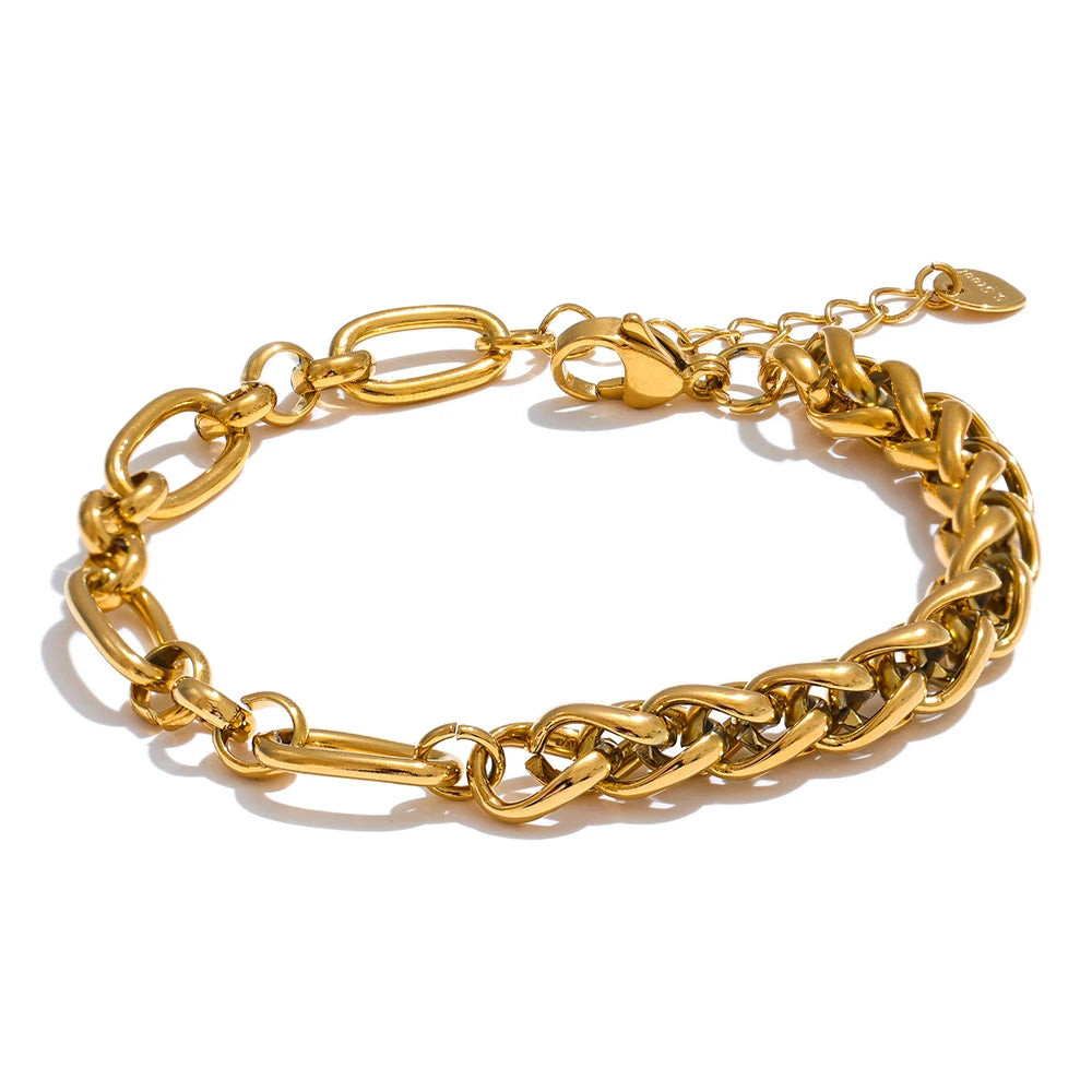 Mixed Chain Bracelet | Paperclip & Wheat Chain | 18K Gold & Silver | The PM Edit