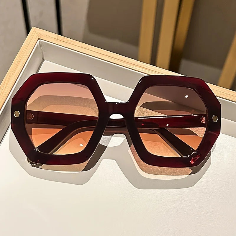 Oversized Hexagonal Sunglasses | Bold Geometric Frame | The PM Edit