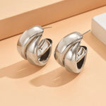 Load image into Gallery viewer, Bold Geometry Double Ring Hoops – Statement Earrings
