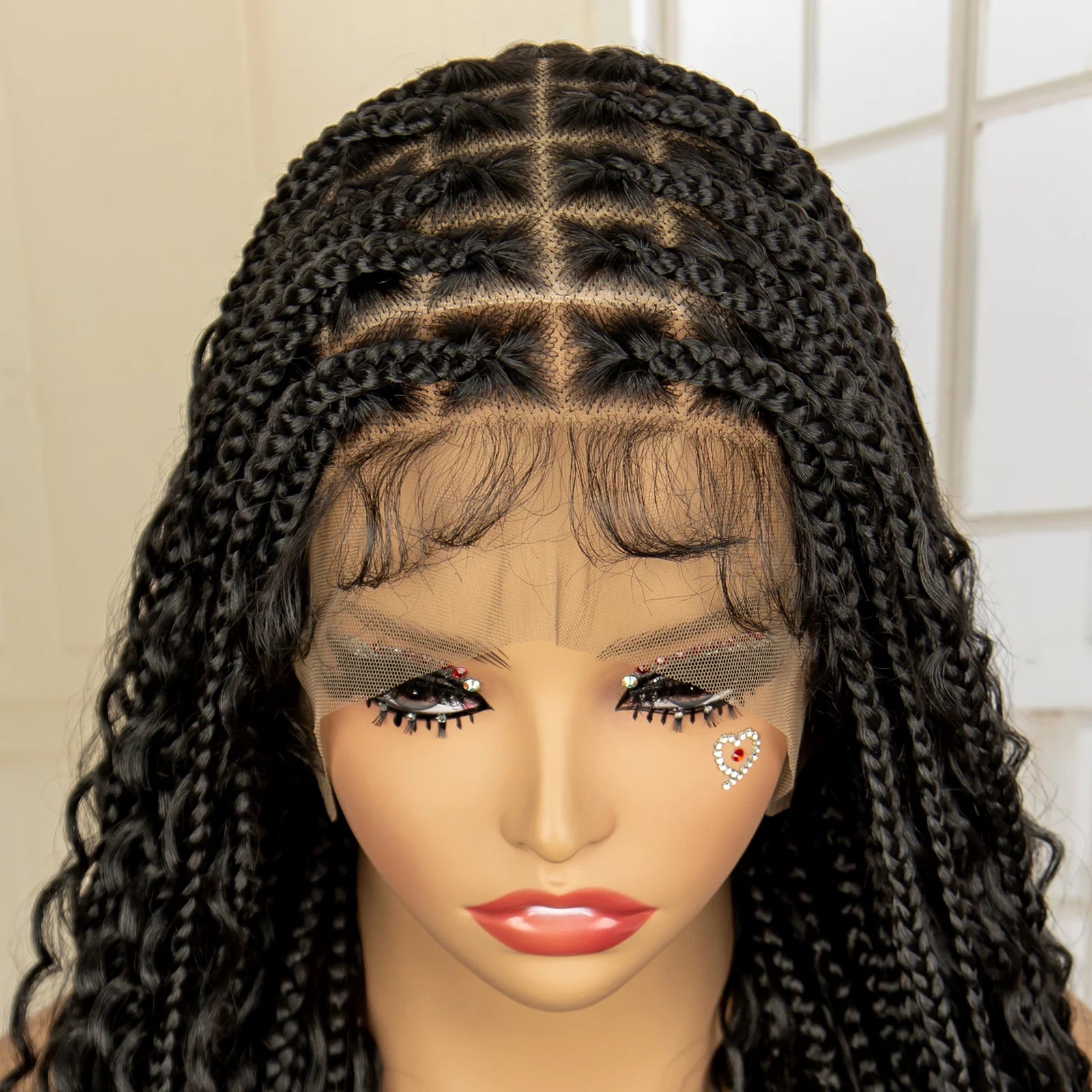 36 Inches Long Boho Braided Wigs with Baby Hair/Knotless Box Braid Wig