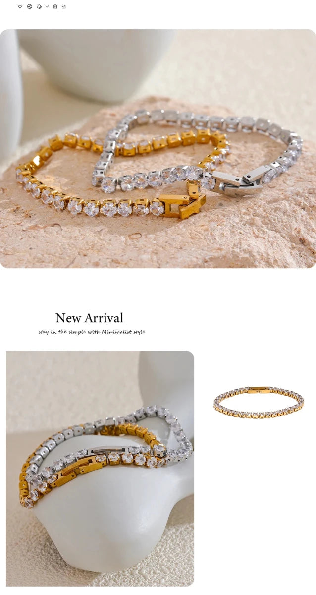 Crystal Tennis Bracelet | PVD Plated | Tarnish - Free & Waterproof - The PM Edit