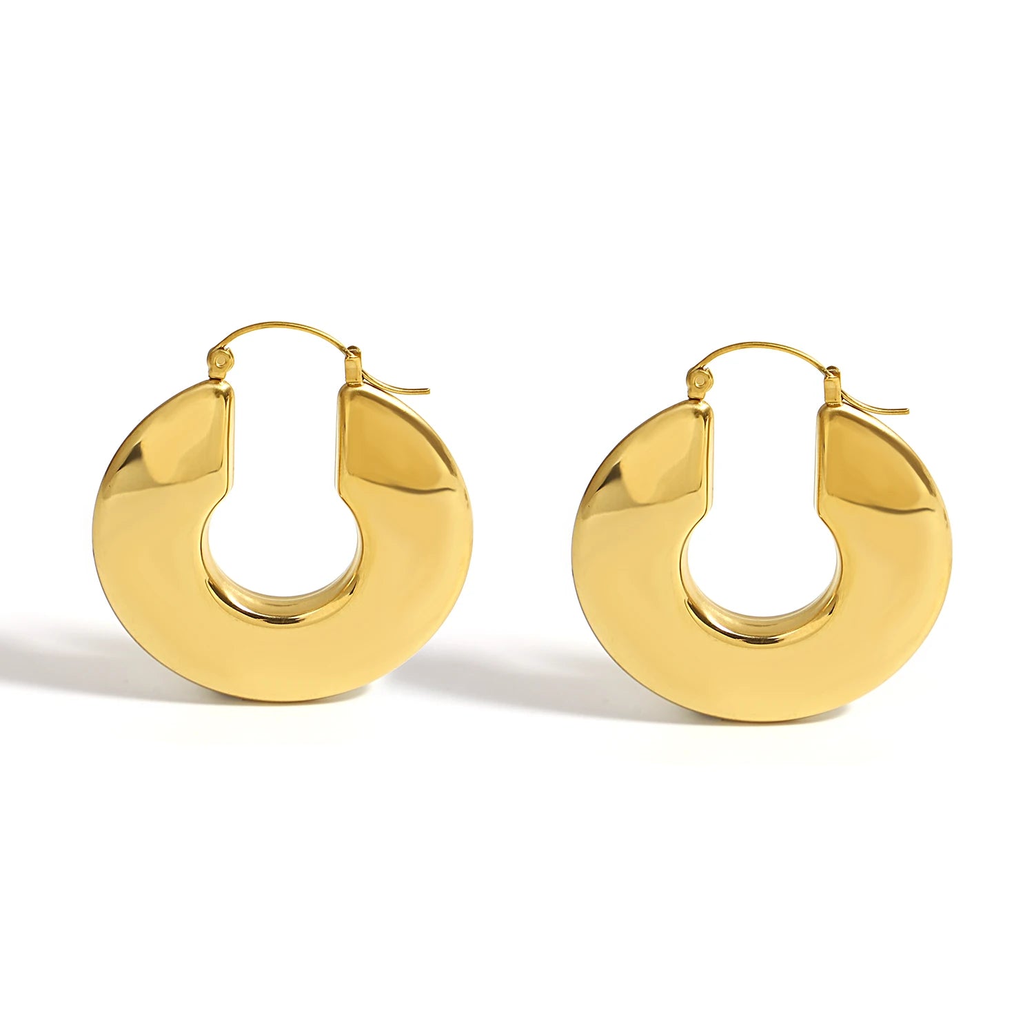 Sculpted Shine Chunky Hoops – Gold-Plated Classic