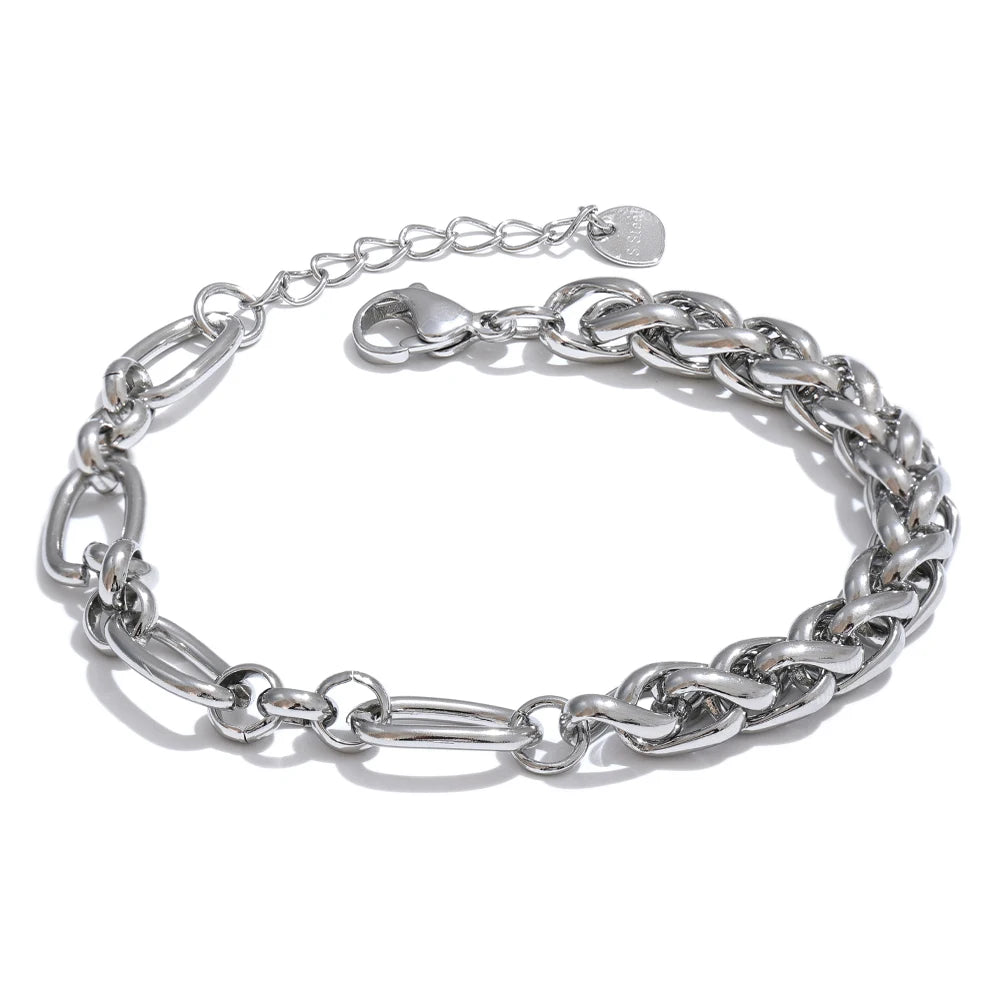 Mixed Chain Bracelet | Paperclip & Wheat Chain | 18K Gold & Silver | The PM Edit