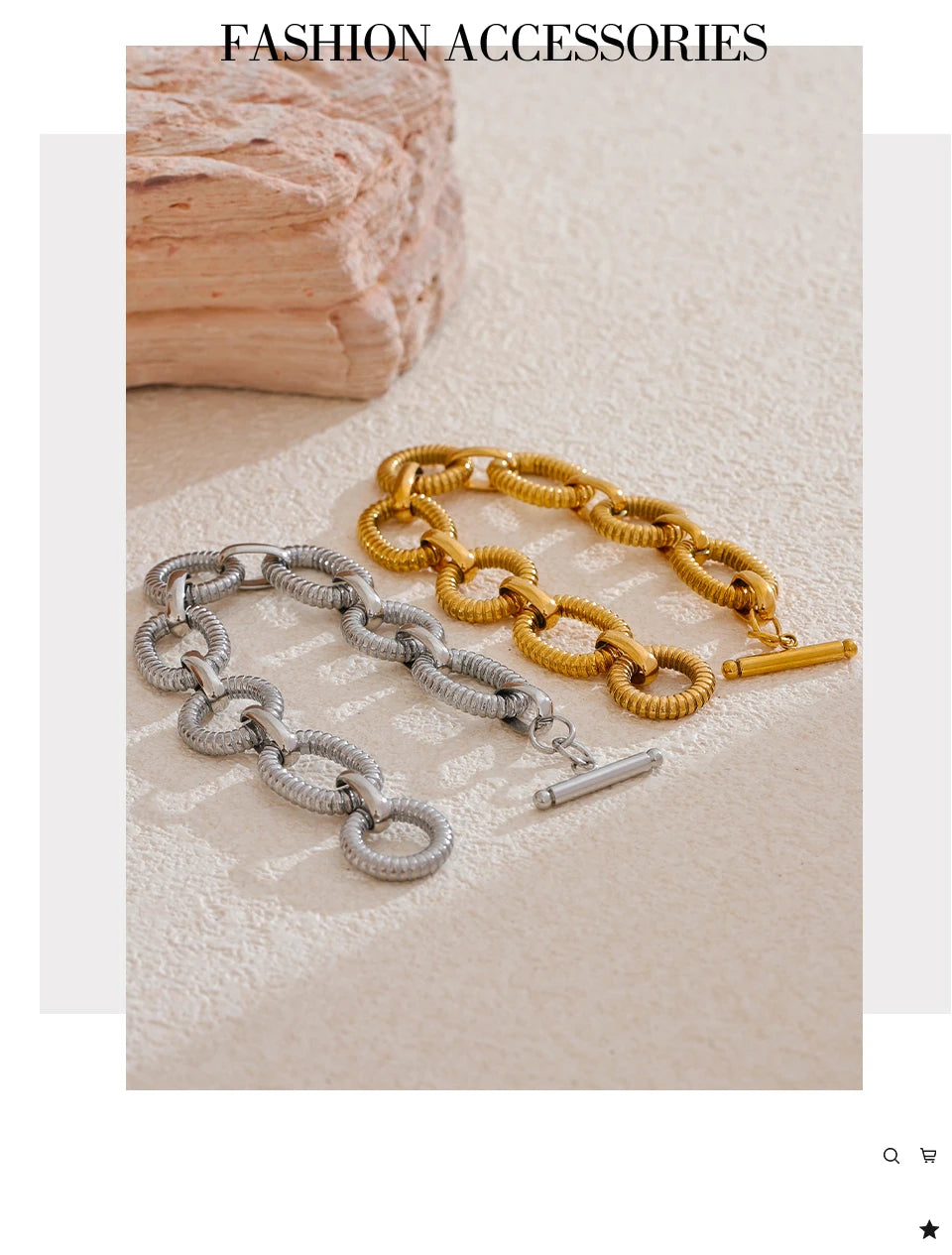 Ribbed Oval Link Chain Bracelet | T-Bar Clasp | Gold & Silver | The PM Edit