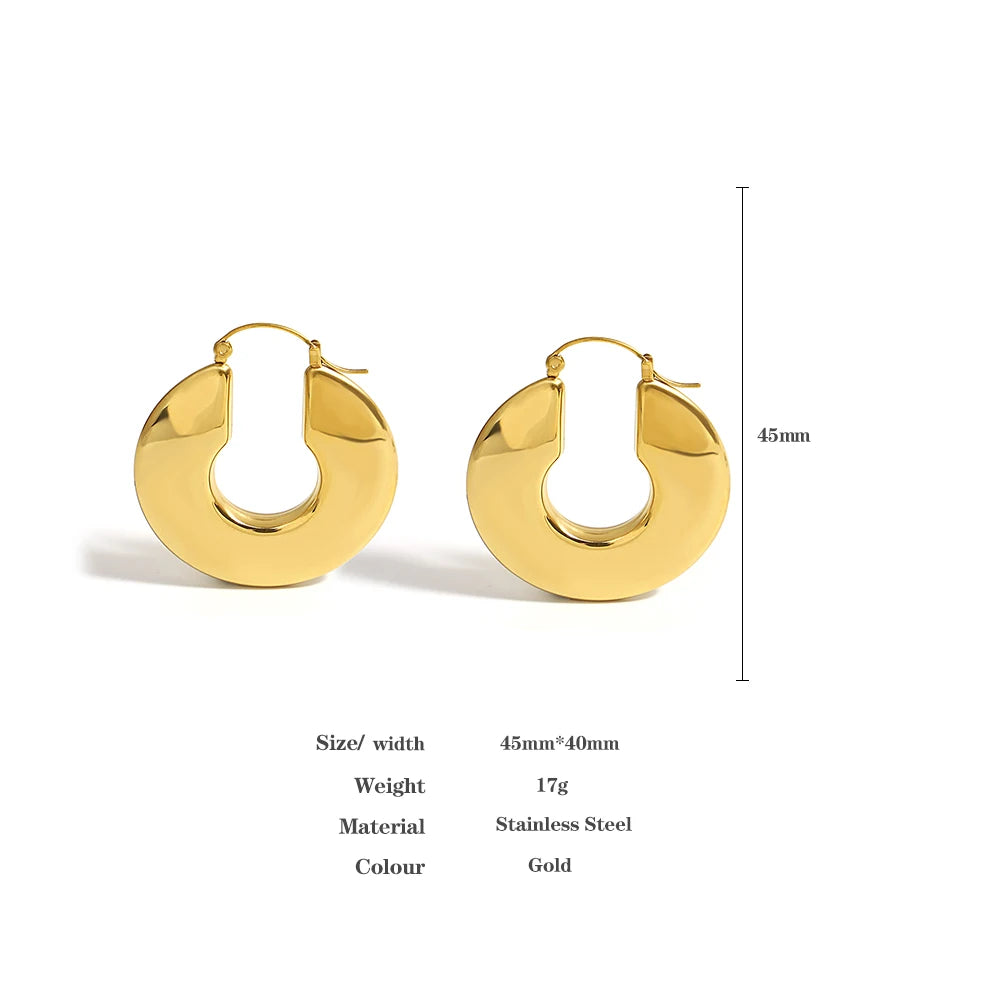 Sculpted Shine Chunky Hoops – Gold-Plated Classic