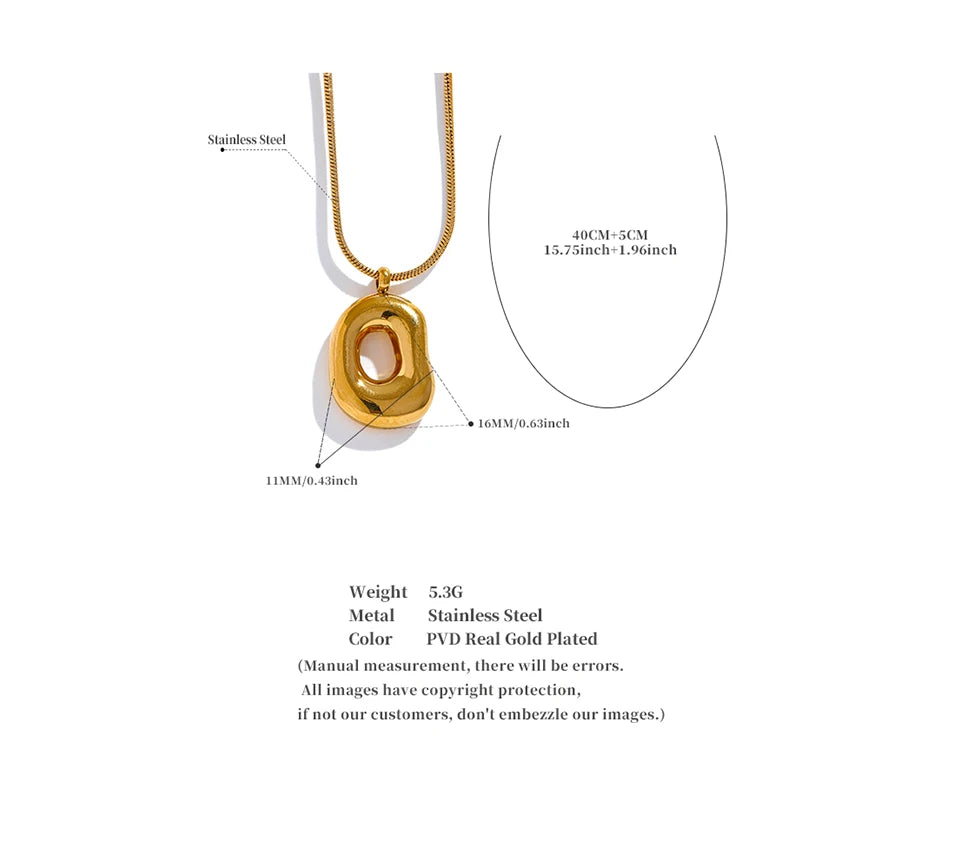 Chunky Hollow Geometric Pendant Necklace | 18K PVD Gold & Silver Stainless Steel Statement Jewelry