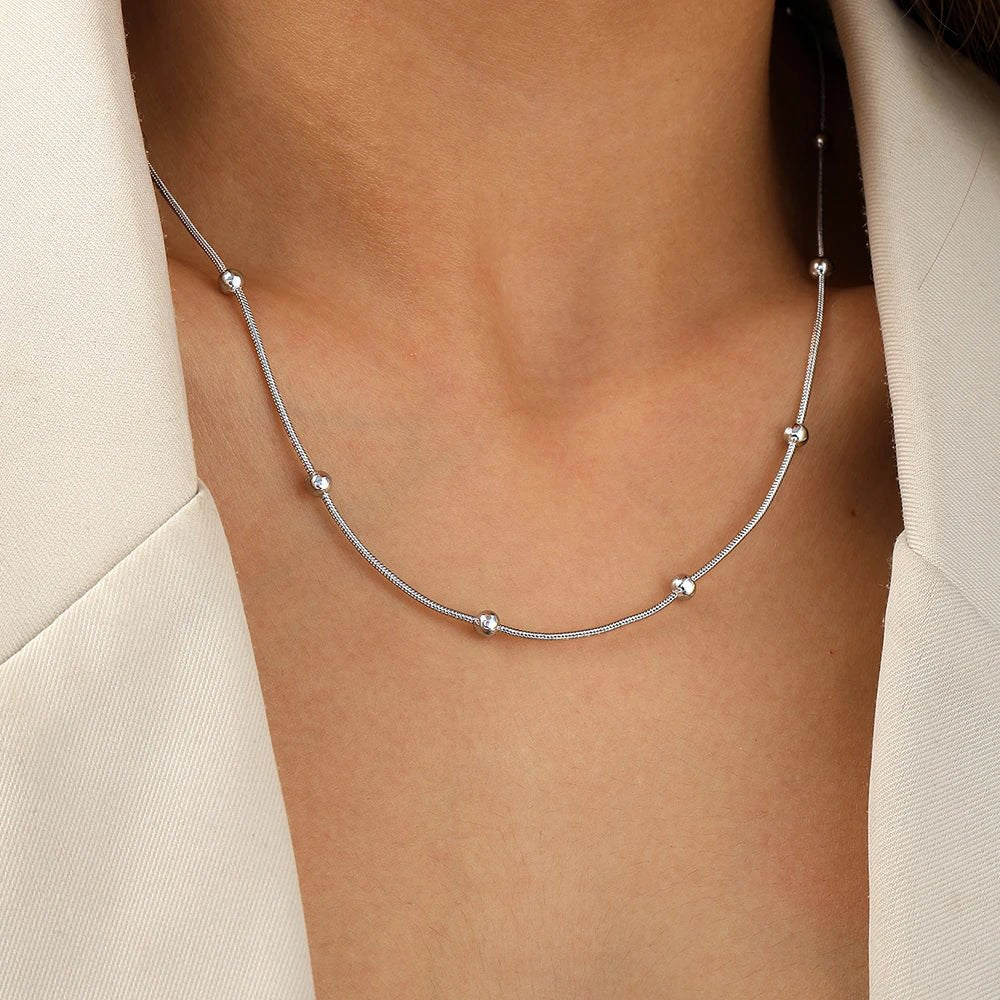 Beaded Snake Chain Necklace - The PM Edit