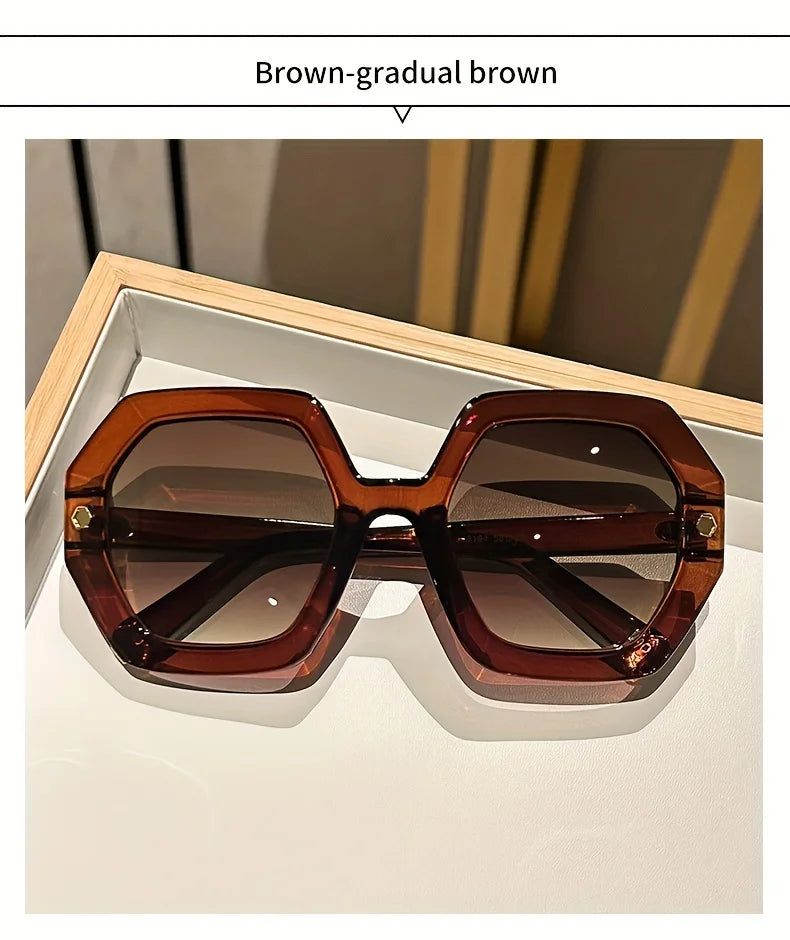 Oversized Hexagonal Sunglasses | Bold Geometric Frame | The PM Edit