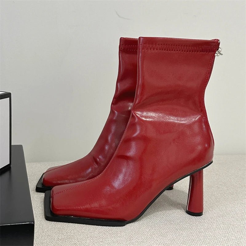Square Toe Sock Ankle Boot - The PM Edit