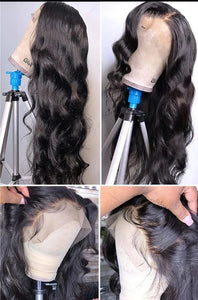 Brazilian Body Wave 4x4 Lace Closure Wig. 13x4 Lace Frontal Human Hair. Pre-Bleached Knots.