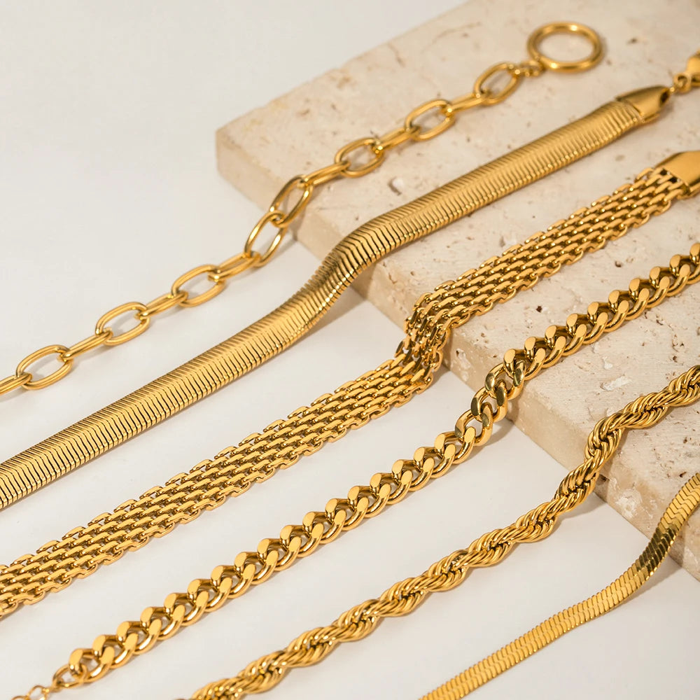 U-Link Barrel Connector Chain Bracelet | 18K Gold | The PM Edit