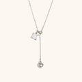 CZ Heart Tassel Necklace – Stainless Steel PVD Plated | Silver & Gold - The PM Edit