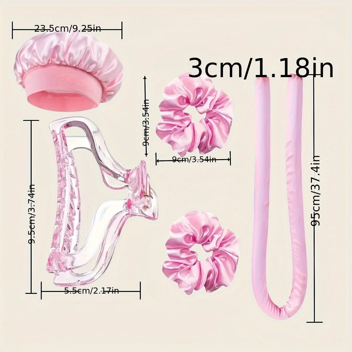 Heatless Curl Set with Satin Sleeping Cap | Heat-Free Overnight Curls