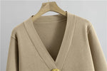 Load image into Gallery viewer, 2-Piece Knit Lounge Set with Gold Button Detail – Cozy Meets Chic
